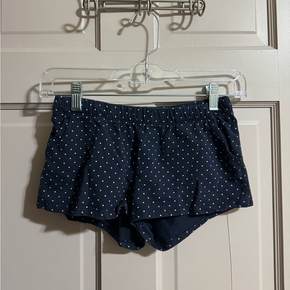 Girls H&M Cotton Shorts Blue With Polka Dots Size 8/9Y